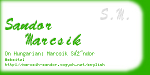 sandor marcsik business card